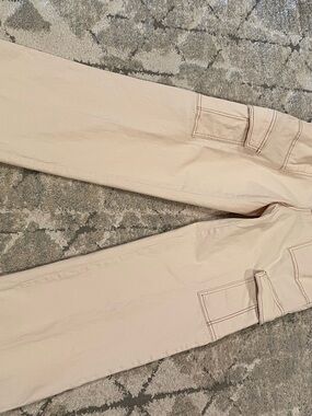 No Boundaries Beige Wide Leg Cargo Pants